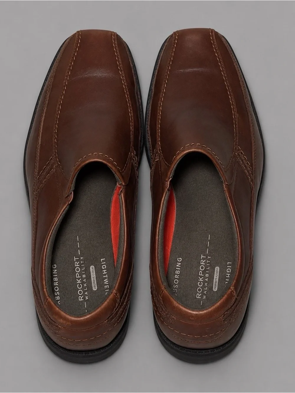 Rockport Walkability Lightweight Men's Brown Leather Slip-On Dress Shoes Size 11